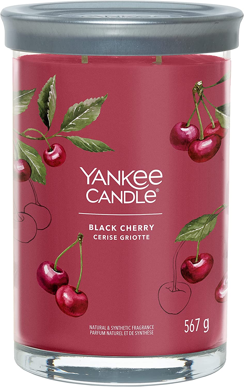 Yankee Candle vonná svíčka Signature Tumbler ve skle velká Black Cherry 567 g