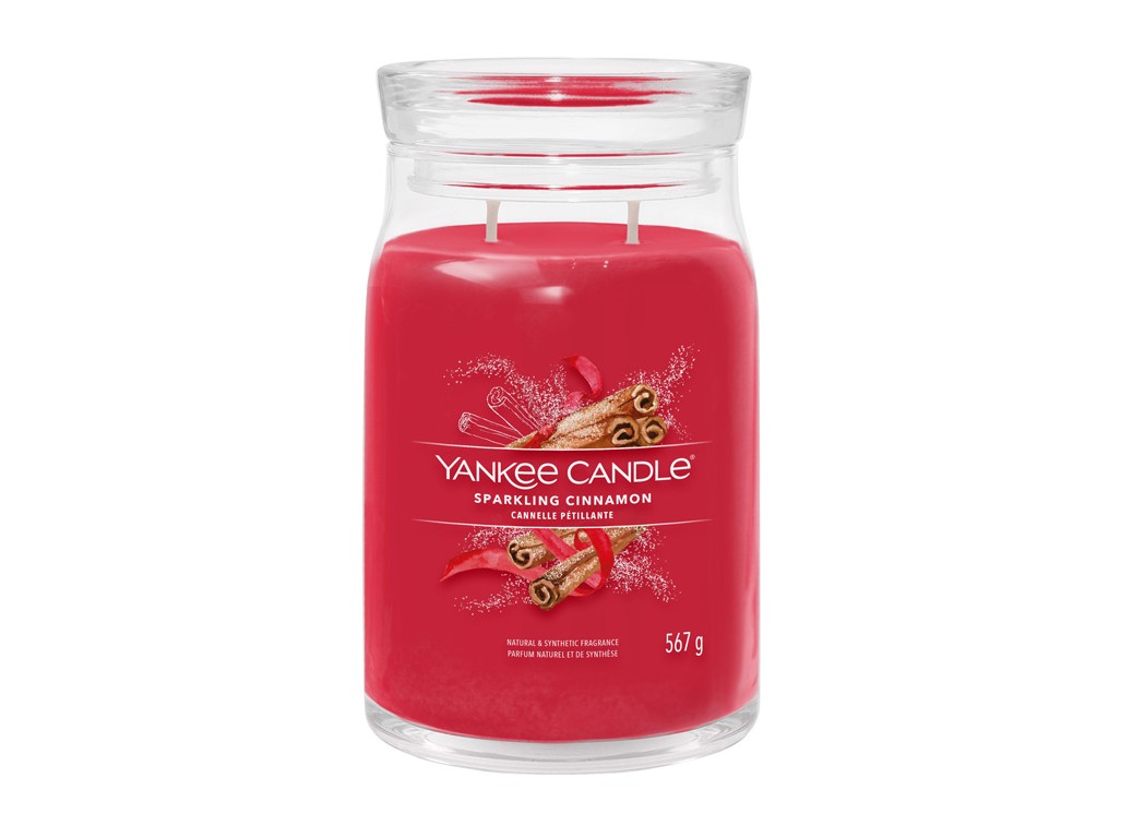 Yankee Candle vonná svíčka Signature ve skle velká Sparkling Cinnamon 567 g