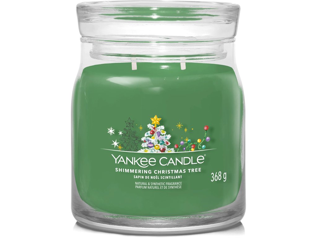 Yankee Candle vonná svíčka Signature ve skle střední Shimmering Christmas Tree 368g