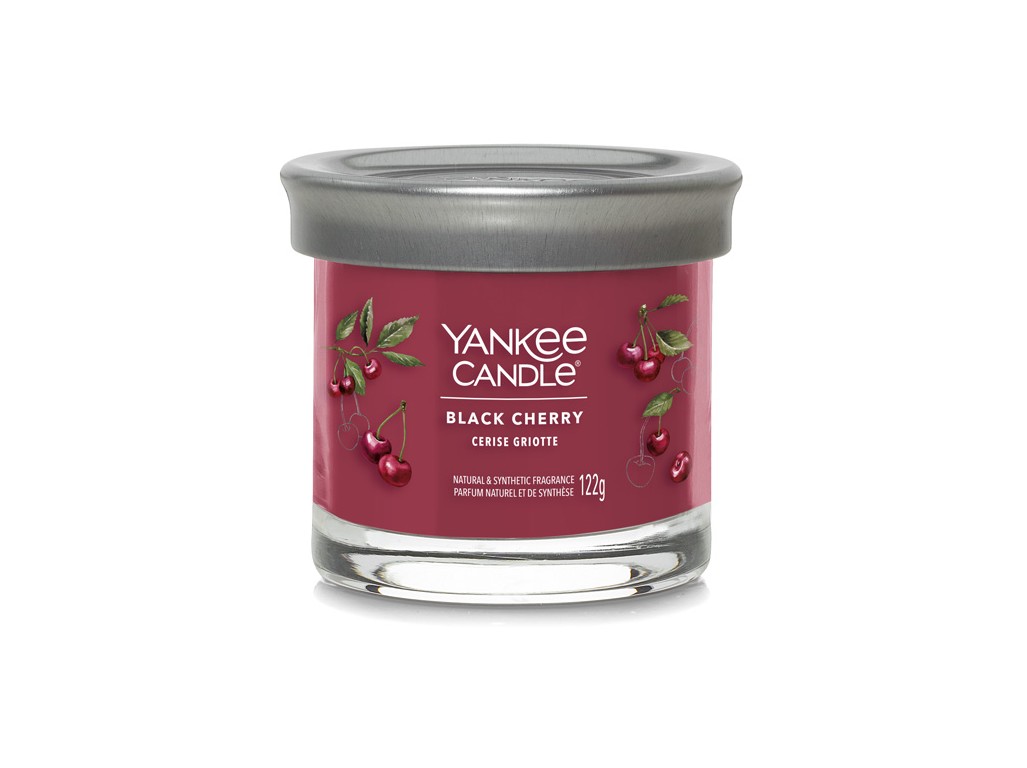 Yankee Candle vonná svíčka Signature Tumbler ve skle malá Black Cherry 122 g