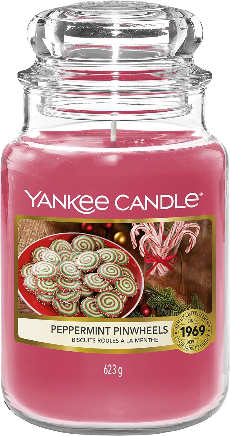 Yankee Candle vonná svíčka Classic ve skle velká Peppermint Pinwheels 623 g