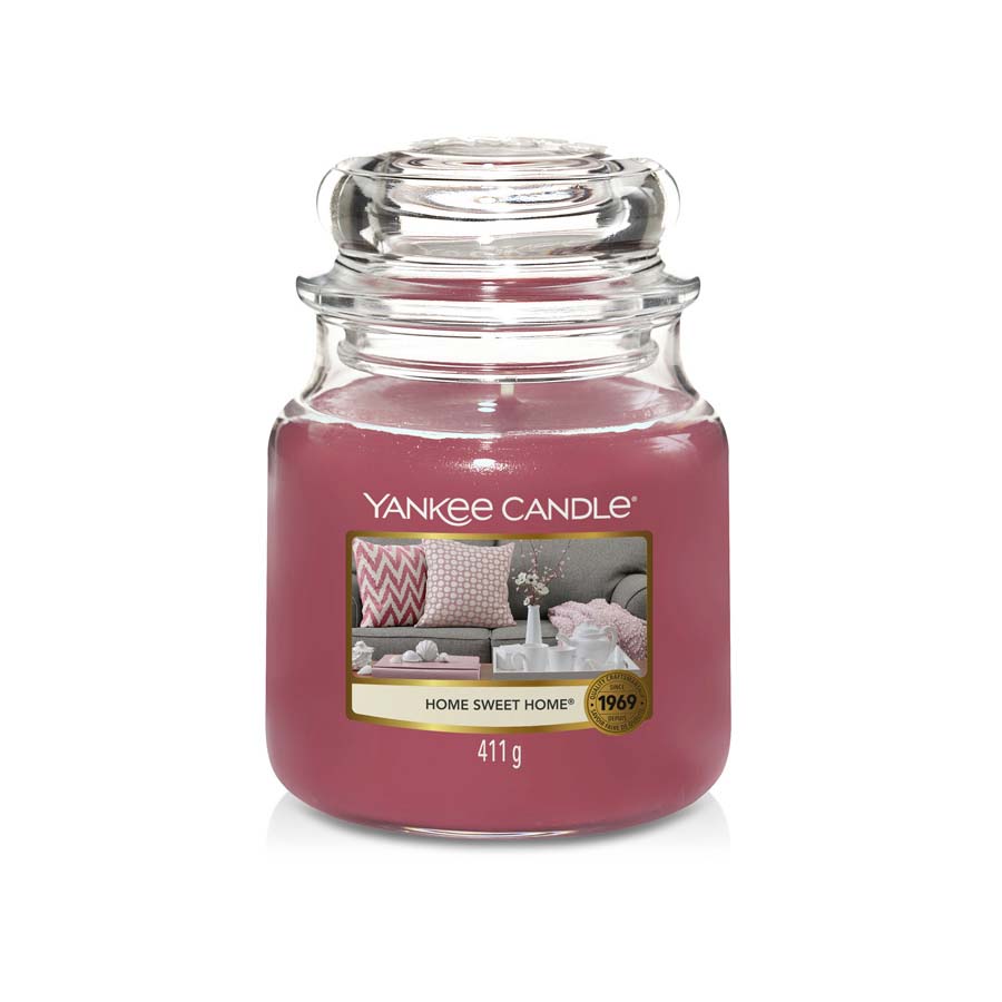 Yankee Candle vonná svíčka Classic ve skle střední Home Sweet Home 411 g