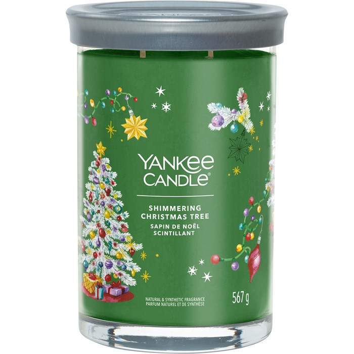 Yankee Candle vonná svíčka Signature Tumbler ve skle velká Shimmering Christmas Tree 567g