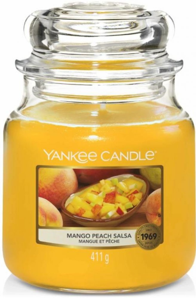 Yankee Candle vonná svíčka Classic ve skle střední Mango Peach Salsa