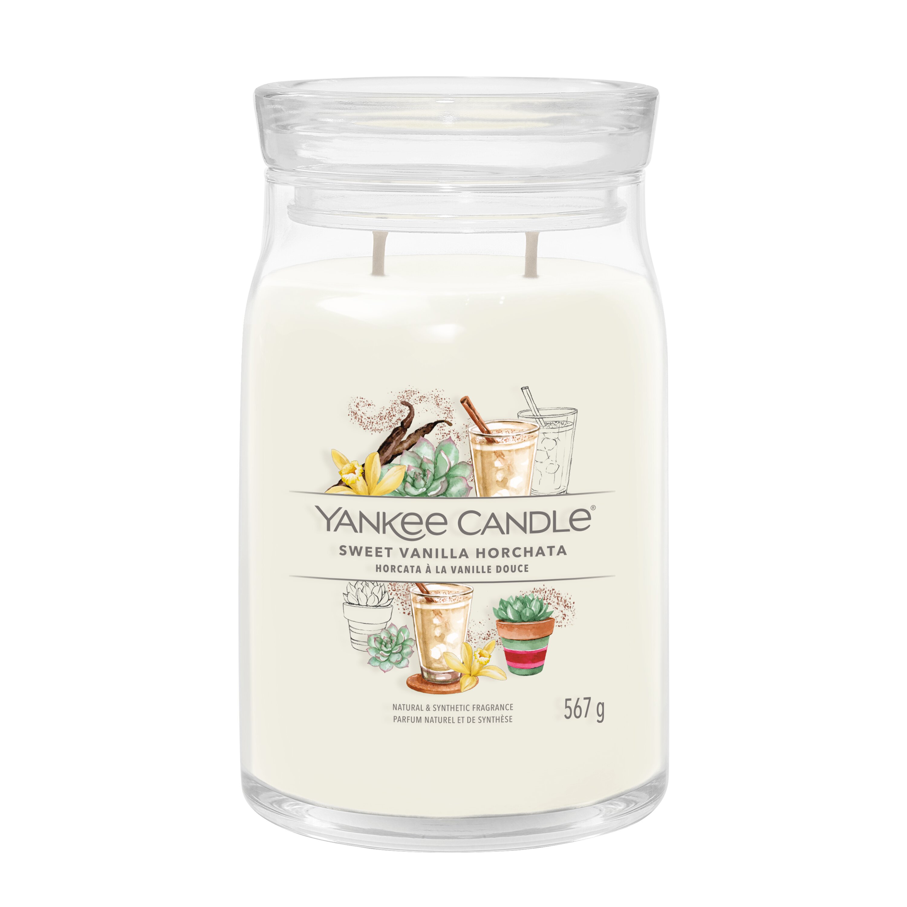 Yankee Candle vonná svíčka Signature ve skle velká Sweet Vanilla Horchata 567g