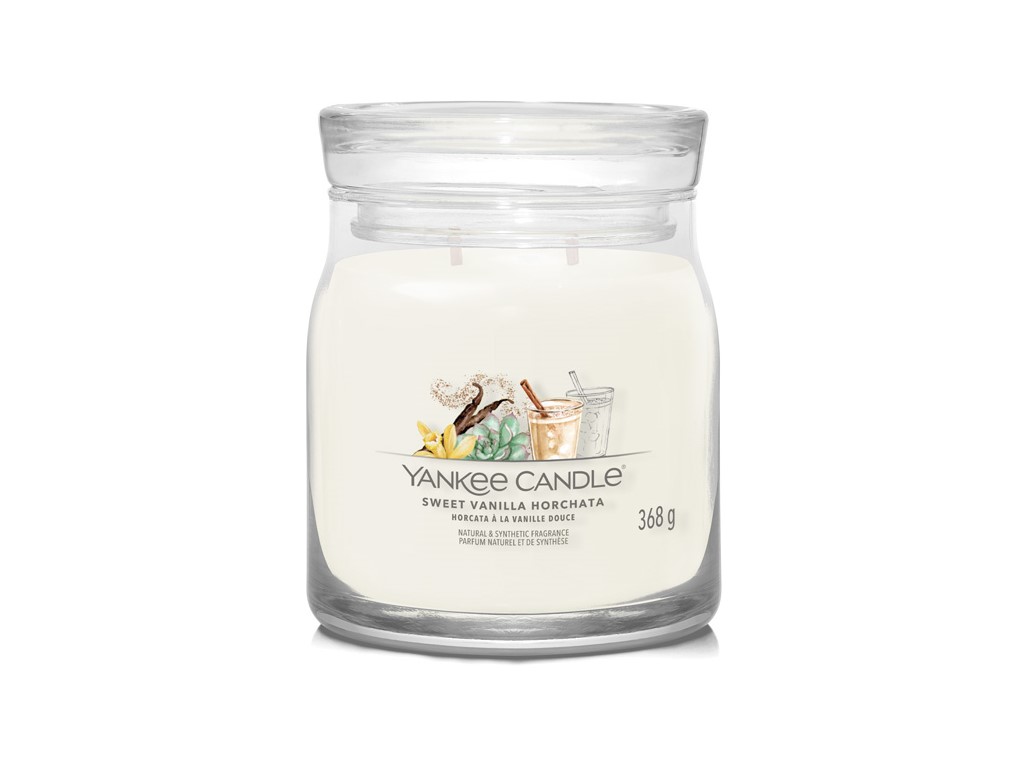 Yankee Candle vonná svíčka Signature ve skle střední Sweet Vanilla Horchata 368g