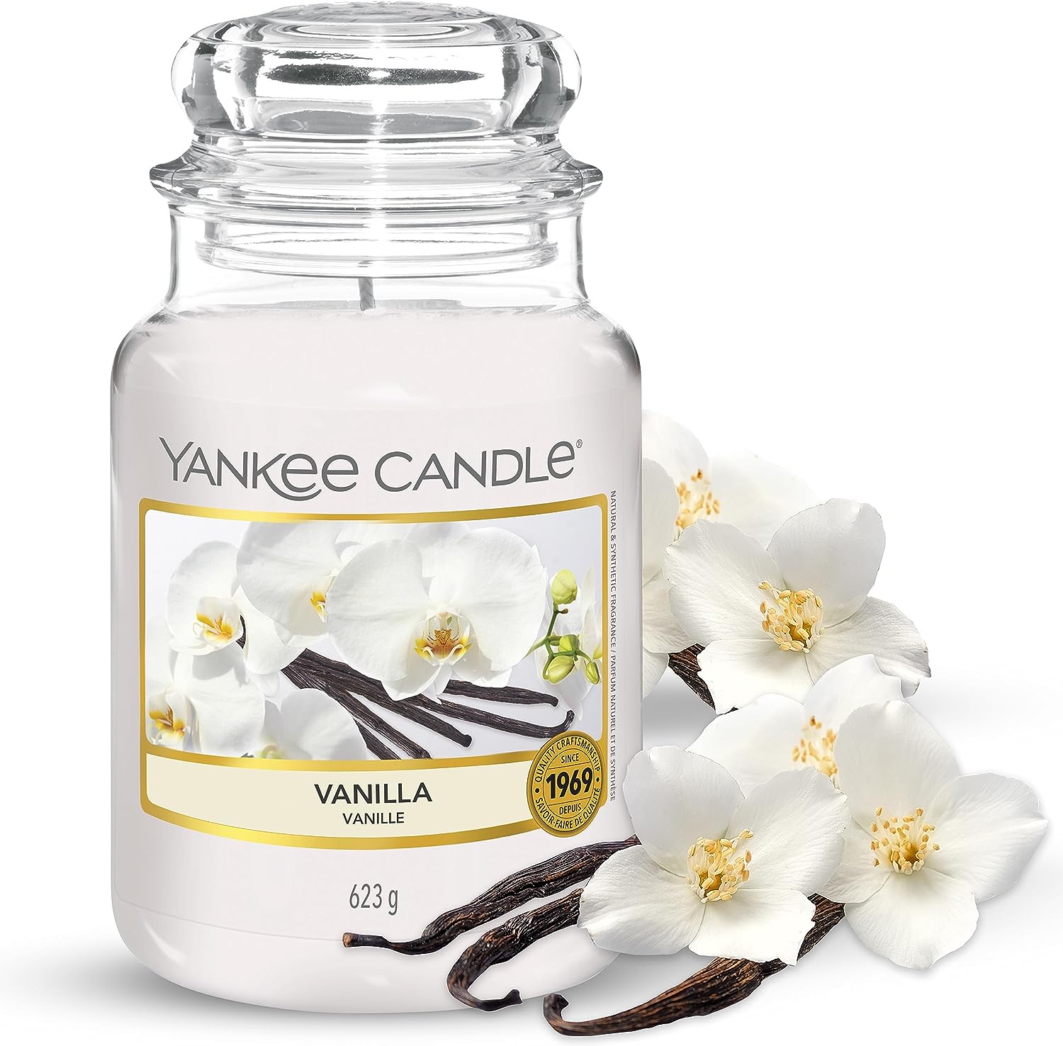 Yankee Candle vonná svíčka Classic ve skle velká Vanilla 623 g