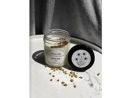 Zlatý květ | svíčka v čirém skle Candles by Merry