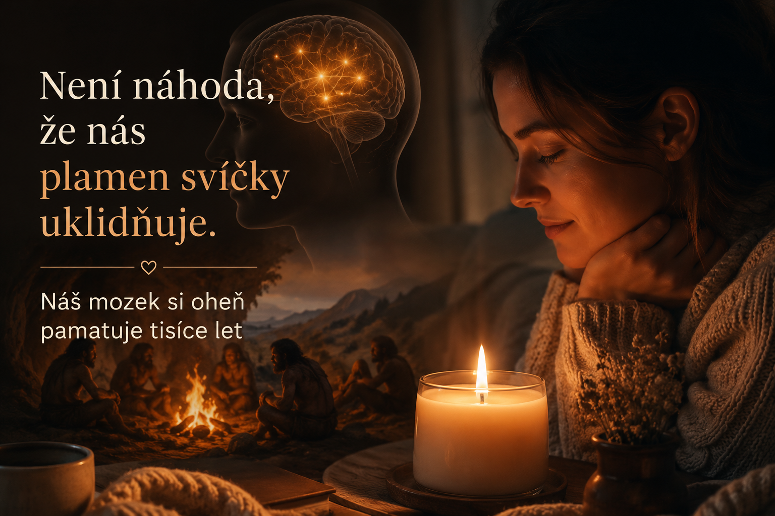 Není náhoda, že nás plamen svíčky uklidňuje. Náš mozek si oheň pamatuje tisíce let.