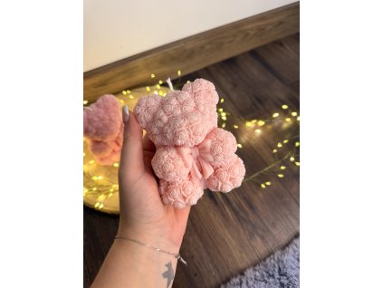 Růžový Medvídek XL s mašličkou