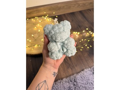 Modrý Medvídek XL s mašličkou