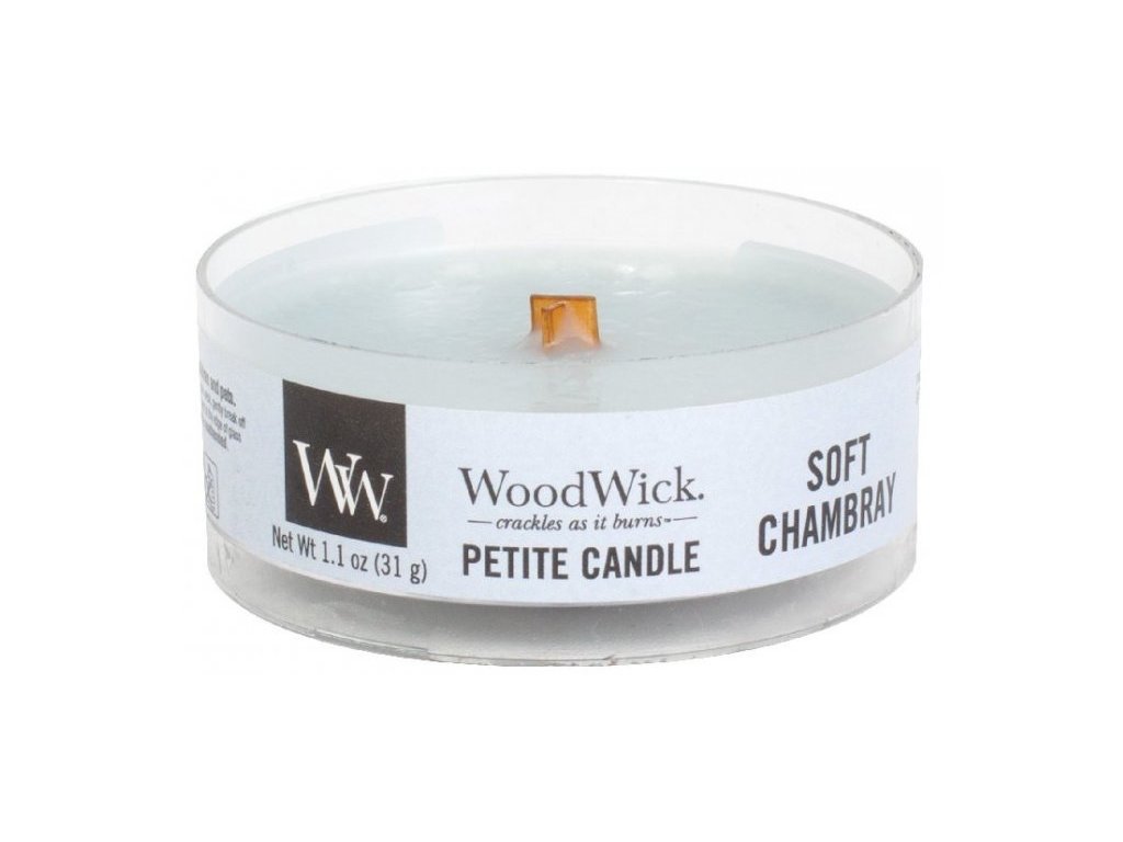 WoodWick - vonná svíčka SOFT CHAMBRAY (Jemná chambray) 31 g