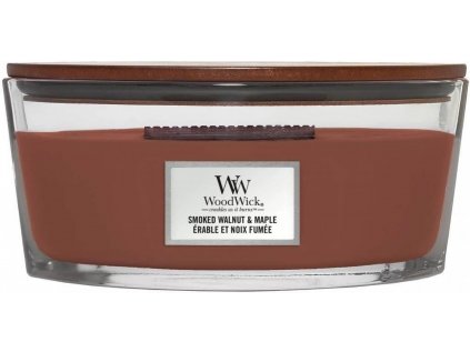 WoodWick - vonná svíčka SMOKED WALNUT & MAPLE (Zakouřený ořech a javorový sirup) 453,6