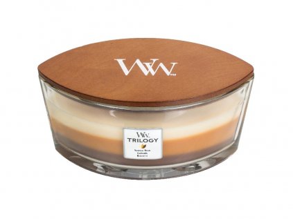 WoodWick - vonná svíčka Trilogy CAFÉ SWEETS (Sladkosti ke kávě) 453,6 g