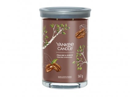 Yankee Candle Signature - vonná svíčka PRALINE & BIRCH (Pralinka a bříza) 567 g