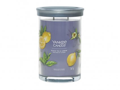 Yankee Candle Signature - vonná svíčka BLACK TEA & LEMON (Černý čaj a citron) 567 g