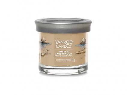 Yankee Candle Signature tumbler - vonná svíčka AMBER & SANDALWOOD (Ambra a santalové dřevo) 122 g