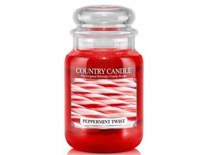 Country Candle - vonná svíčka PEPPERMINT TWIST (Mátová cukrová hůlka) 652 g