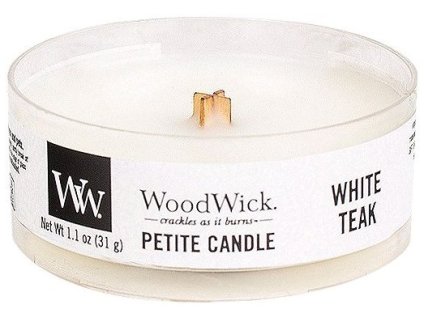 WoodWick - vonná svíčka WHITE TEAK (Bílý teak) 31 g