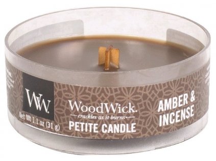 WoodWick - vonná svíčka AMBER & INCENSE (Ambra a pryskyřice) 31 g