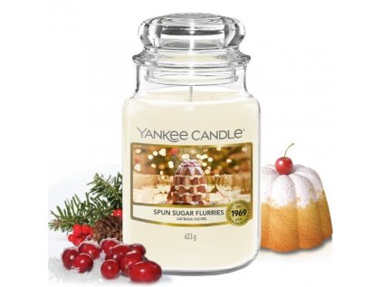 Yankee Candle - vonná svíčka SPUN SUGAR FLURRIES (Vířící závěje cukru) 623g