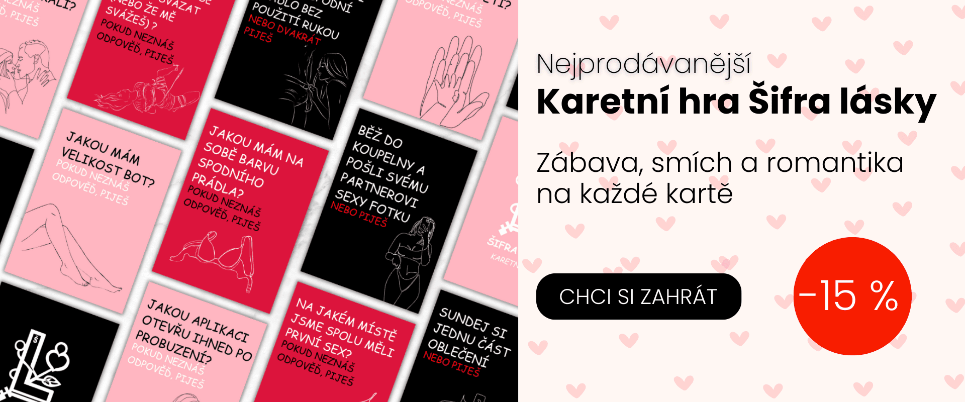 Romantická karetní hra pro páry Šifra lásky