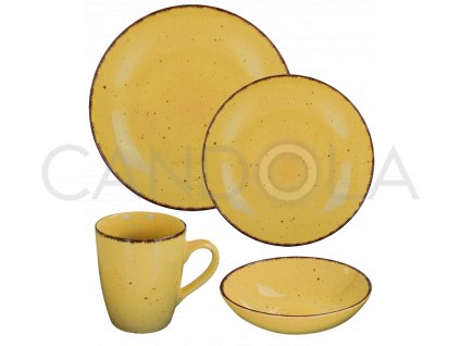 2577 1 jidelni souprava 16 dilu pottery zluta