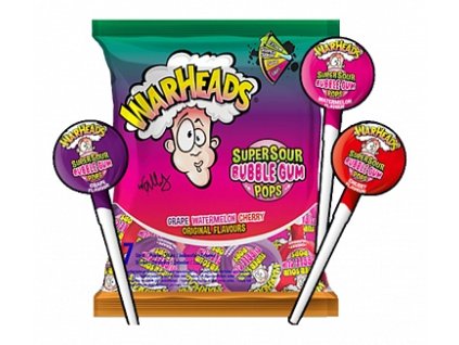 warheads super sour bubble gum pops assorted flavours