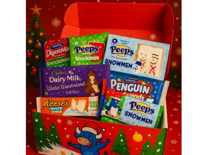 Vánoční dárková krabice se sladkostmi