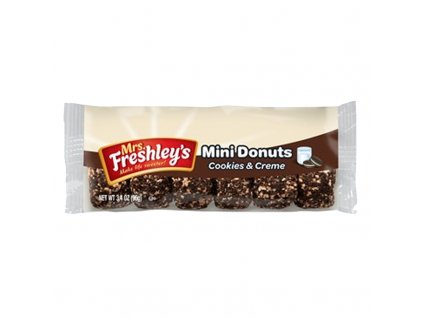 mrs freshleys cookies and creme mini donuts 3 4oz 800x800