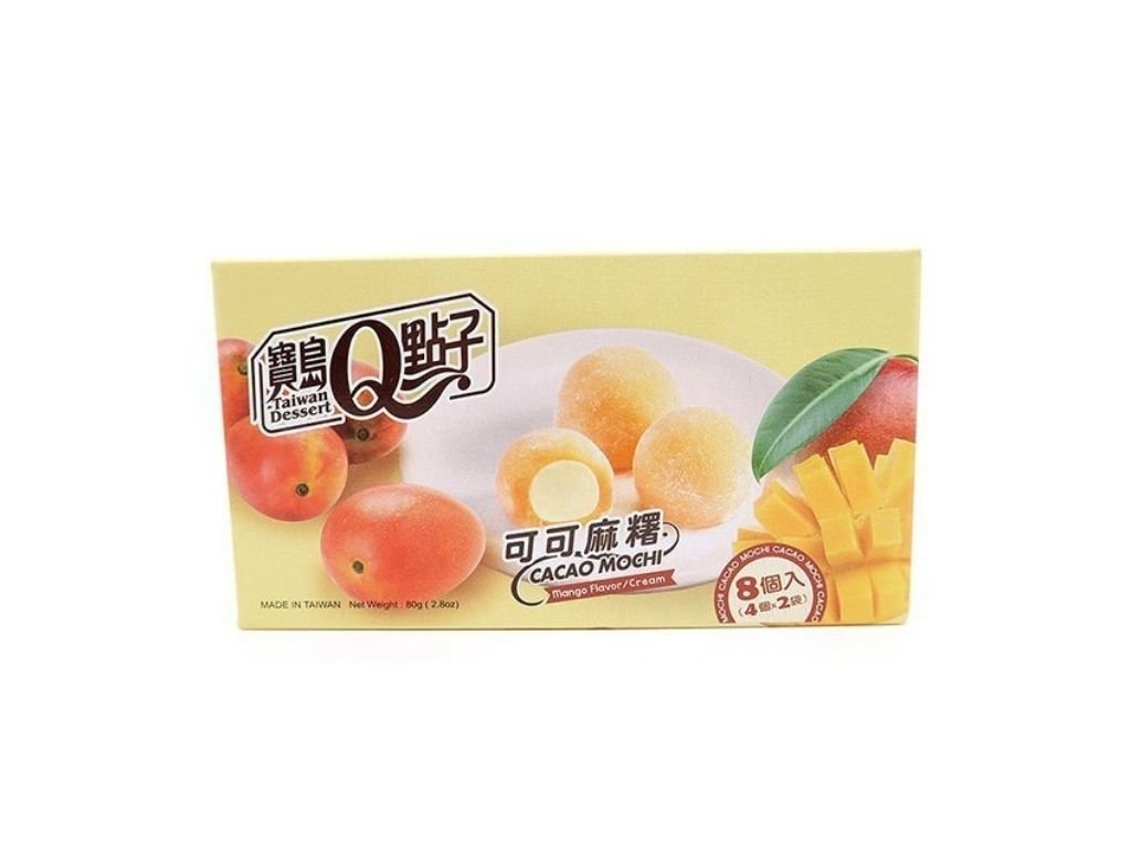 Q Brand Mochi Rýžové Koláčky Kakao Mango 80g TWN