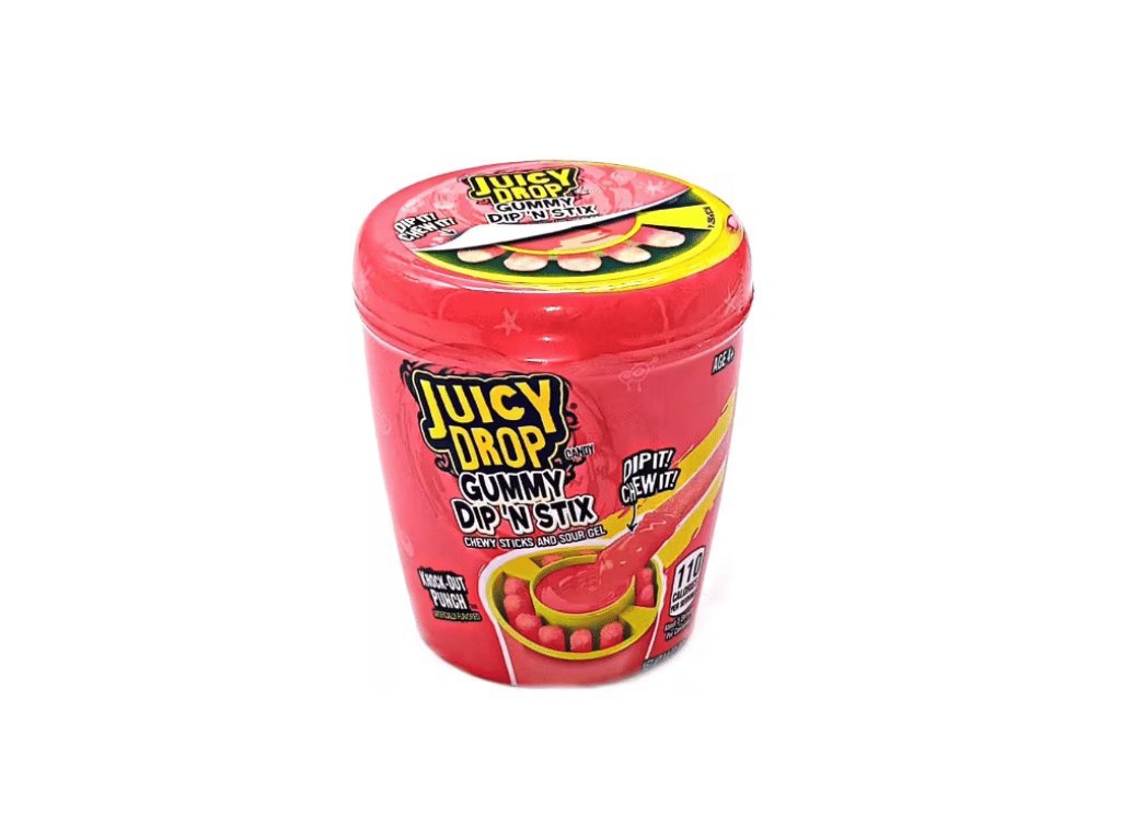 39707 juicy drop gummy dip n stix knock out punch 96g usa