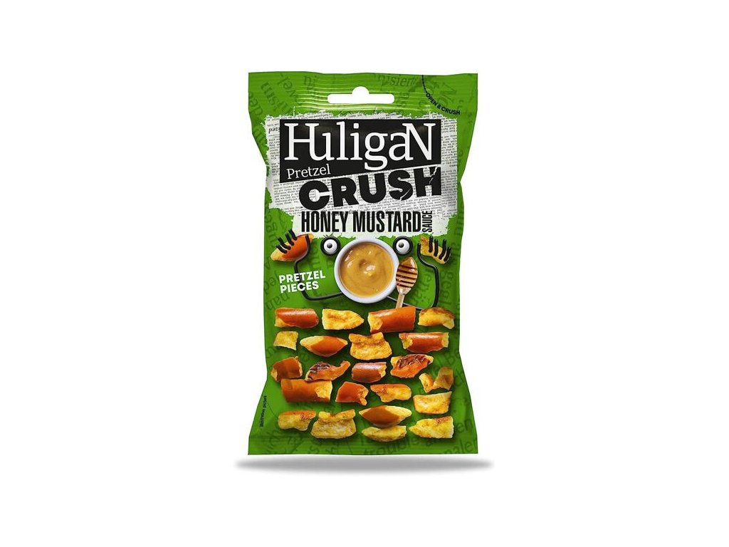Huligan Crush lámané preclíky s příchutí medu a hořčice 65 g