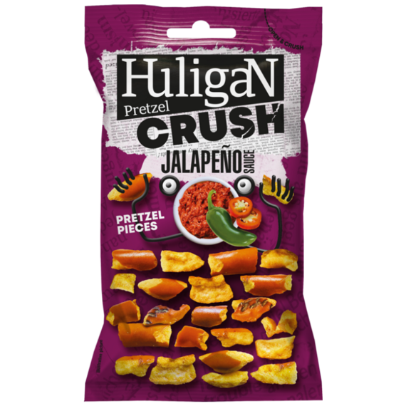 Levně Huligan Crush lámané preclíky s příchutí papriček jalapeňo 65 g