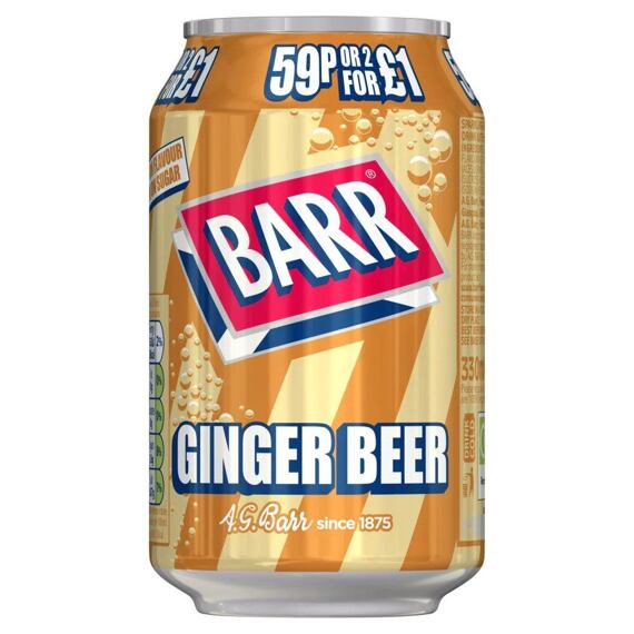 Levně Barr sycený nápoj s příchutí zázvorového piva 330 ml PMP