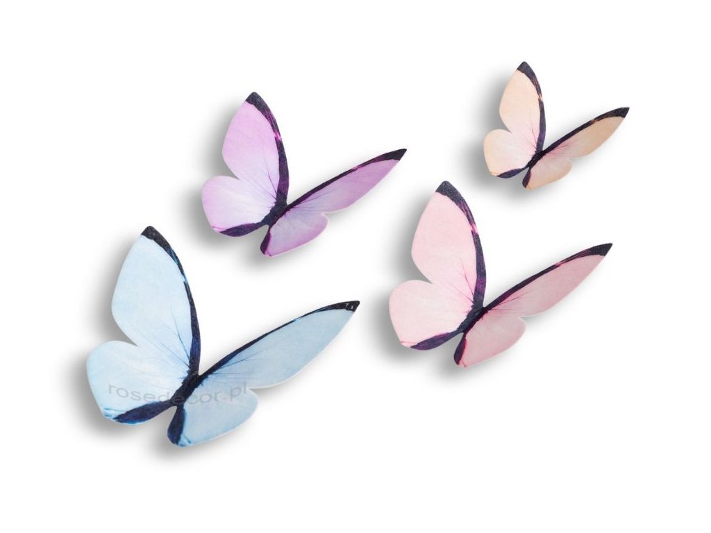 wafer butterflies rose decor 3d pastel mix 87 pcs