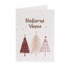 Vánoční přání - stromečky, 1 ks s obálkou
