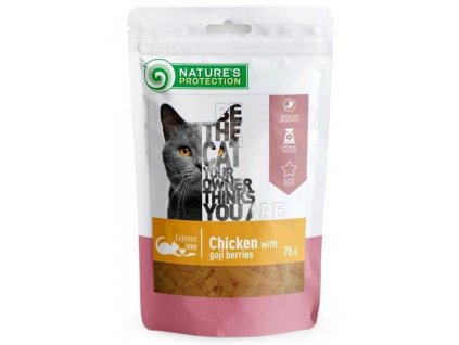 Pamlsok Natures P Snack cat with chicken and goji berries dices 12x75 g