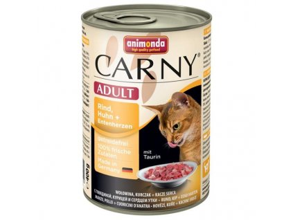 Animonda CARNY® cat Adult hovädzie,kura a kačacie srdiečka 400 g konzerva