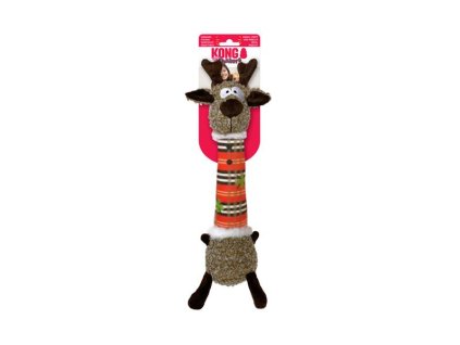 Hračka Kong Dog Holiday Shakers™ Luvs Reindeer s pískatkom, polyester, M