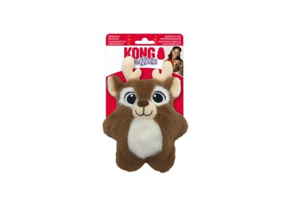 Hračka Kong Dog Holiday Snuzzles Reindeer, pískacia, latex/polyester, S