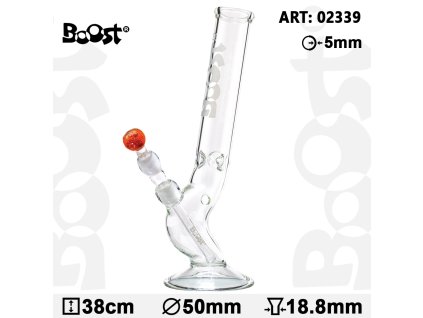 Bolt Glass Bong -H:38cm- Ø:50mm -SG:18.8mm- WT:5mm