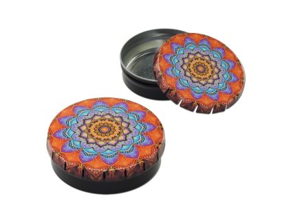 ClickClack Box Black Leaf Mandala red