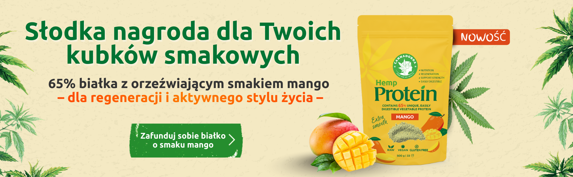 Nowość: Białko konopne z mango