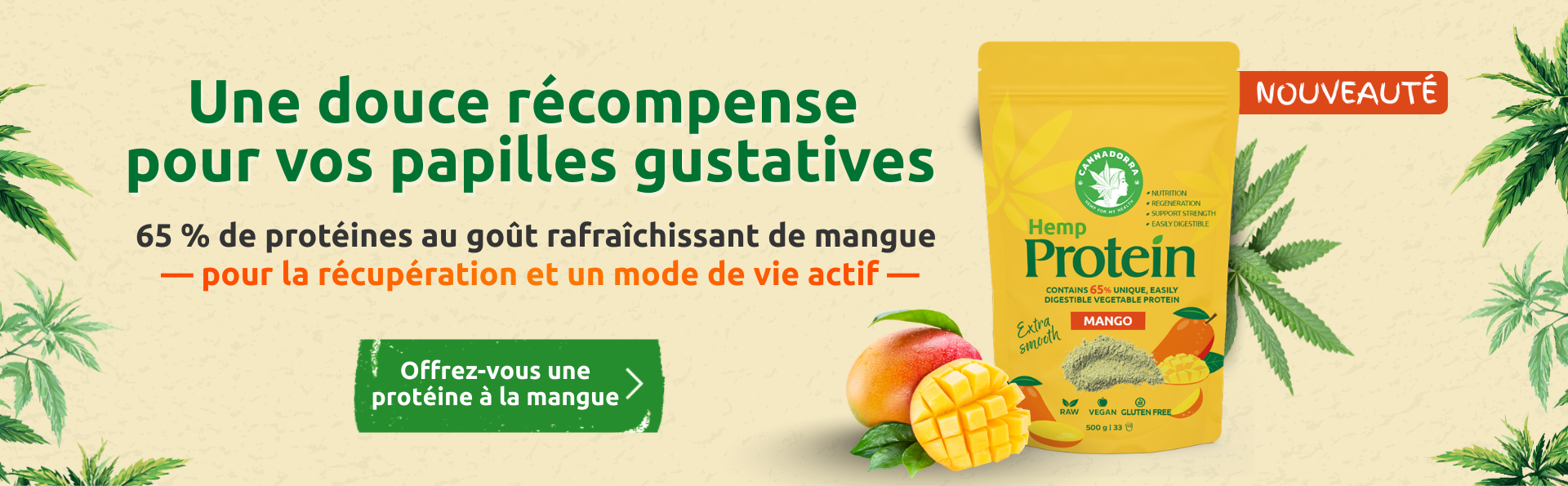 Nouveau : Protéines de chanvre à la mangue