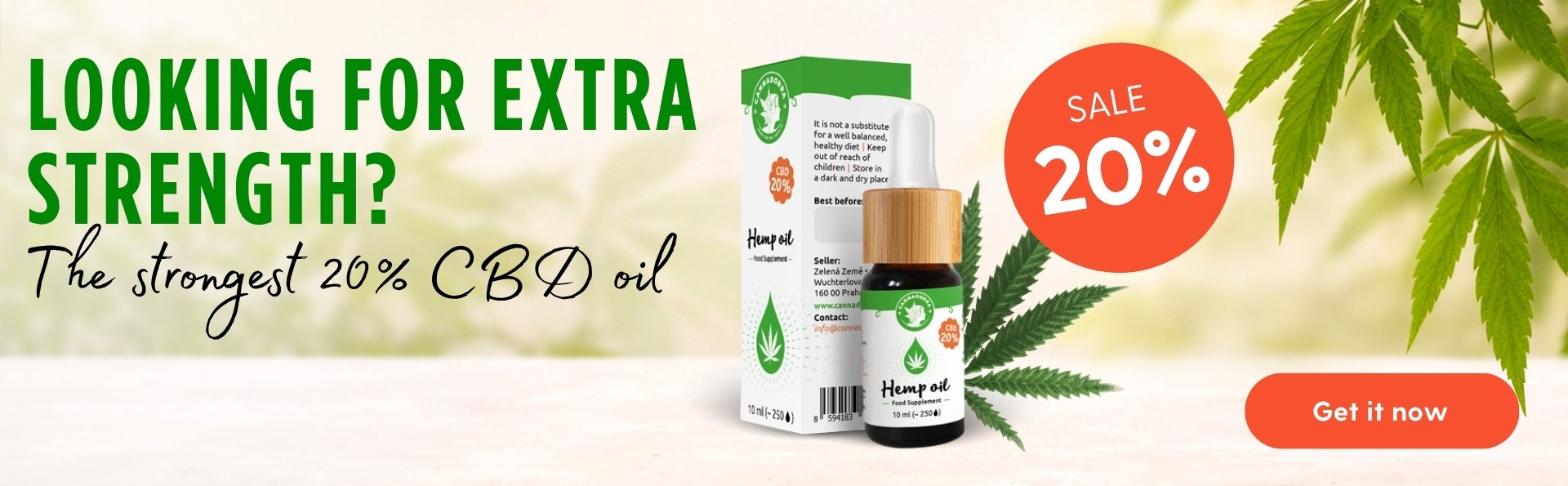 20% CBD oil sale