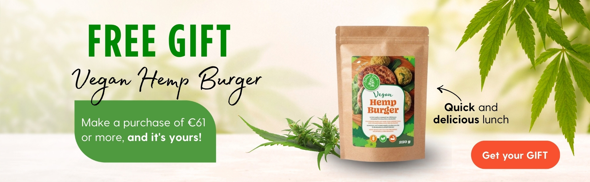 Free vegan hemp burger