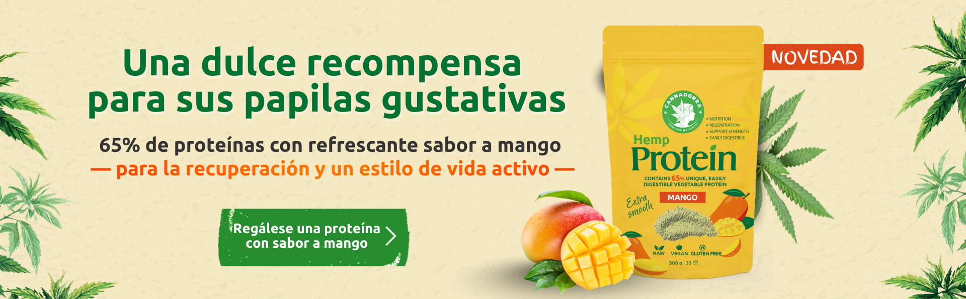 Nuevo: Proteína de cáñamo con mango