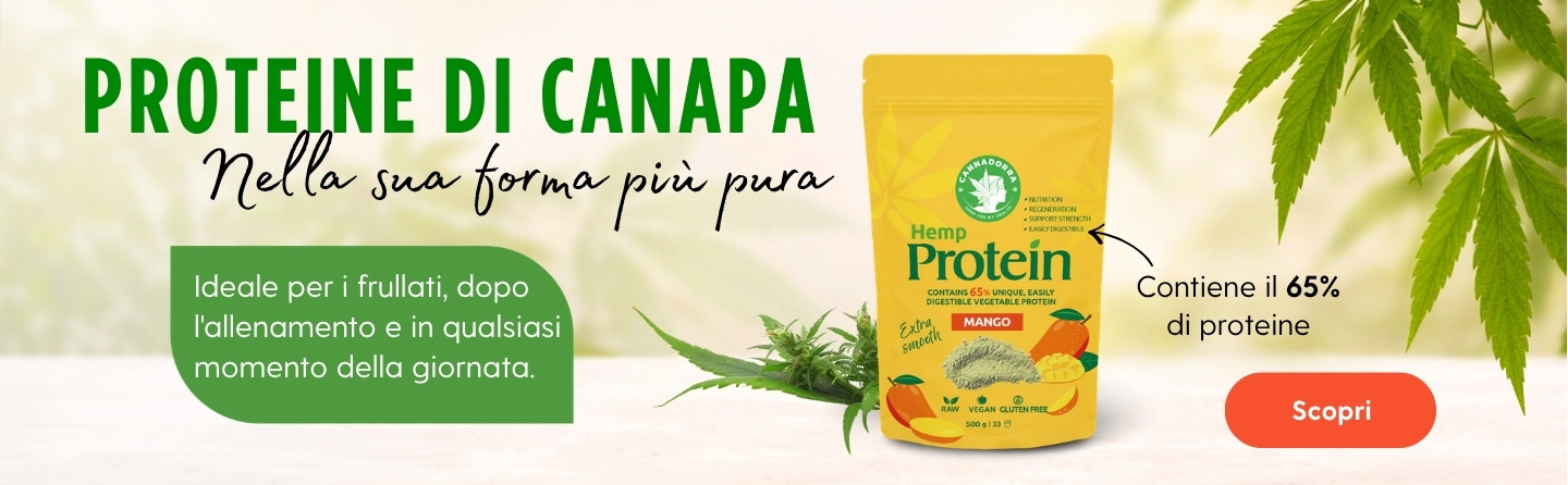 Proteine di canapa con mango