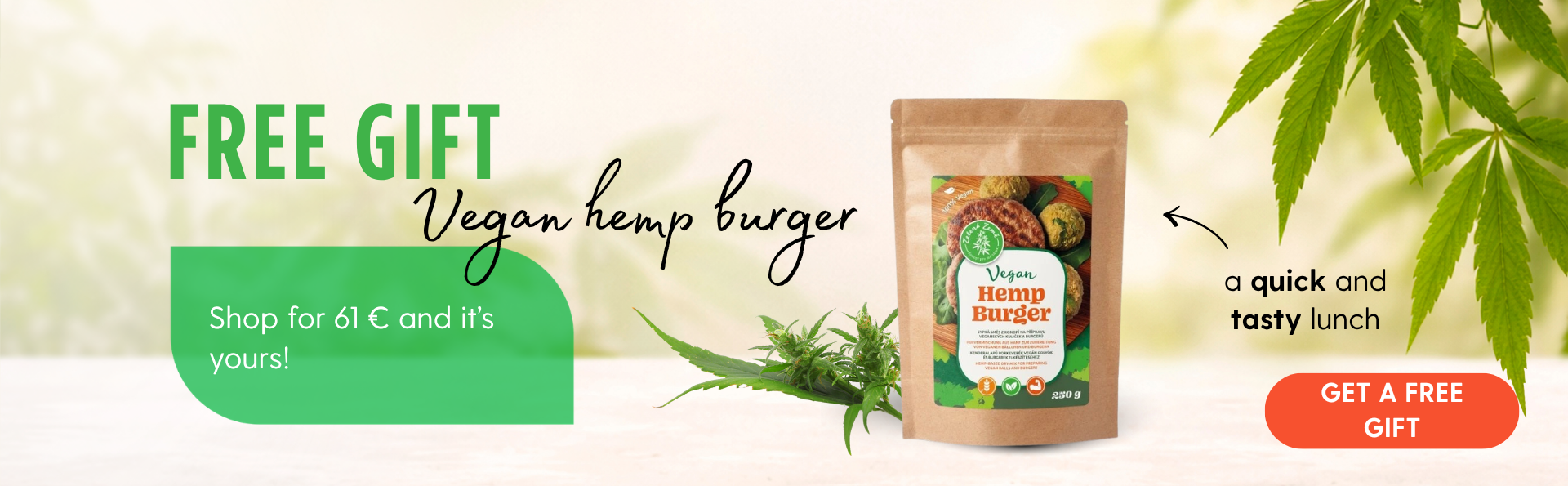 Free vegan hemp burger